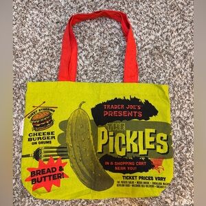 Trader Joe's The Pickles Reusable Tote Bag - Yellow & Red